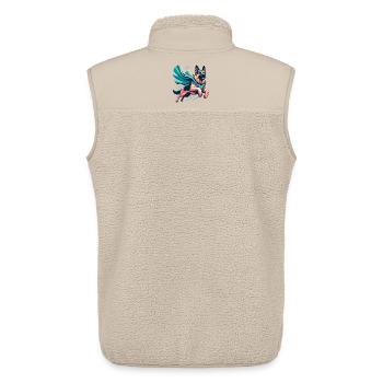 Super Dog German Shepherd Gift - Unisex Sherpa Gilet by Stanley/Stella - beige - Back - AI Model Male 178 light (178cm)