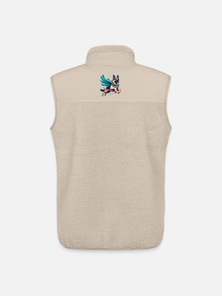 Super Dog German Shepherd Gift - Unisex Sherpa Gilet by Stanley/Stella - beige