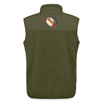 Rugby Ball Graphic - Unisex Sherpa Gilet by Stanley/Stella - khaki - Back - AI Model Male 178 light (178cm)