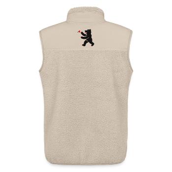 Ours aux fléchettes - Veste sans manches sherpa unisexe Stanley/Stella - beige - Dos - AI Model Male 178 light (178cm)