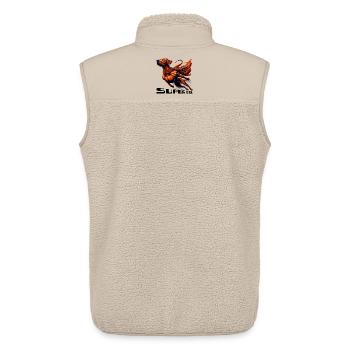 Super chien Rhodesian Ridgeback RR Ridgie cadeau - Veste sans manches sherpa unisexe Stanley/Stella - beige - Dos - AI Model Male 178 light (178cm)