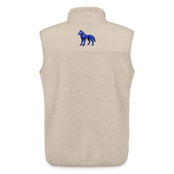 Futuristic Digital Wolf Illustration - Unisex Sherpa Gilet by Stanley/Stella - beige - Back - AI Model Male 178 light (178cm)