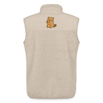 Süßes Biberbaby - Unisex Sherpaweste von Stanley/Stella - Beige - Hinten - AI Model Male 178 light (178cm)