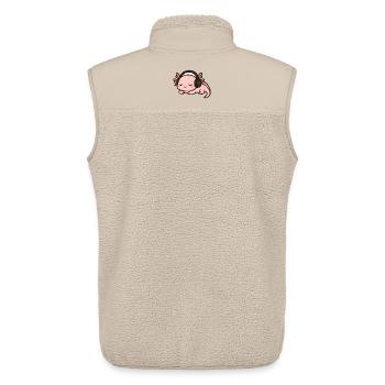 Mignon Axolotl Dessin Animé Dormir Avec Casque - Veste sans manches sherpa unisexe Stanley/Stella - beige - Dos - AI Model Male 178 light (178cm)