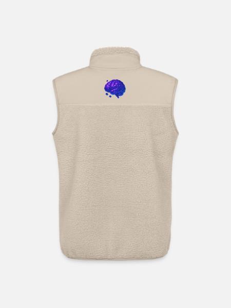 3D Brain Molecular Blue Purple - Unisex Sherpa Gilet by Stanley/Stella - beige