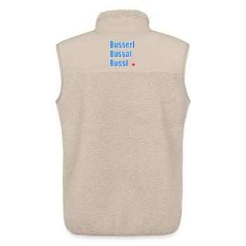 BAYERN BAYERISCH KÜSSEN FLIRTEN - Unisex Sherpaweste von Stanley/Stella - Beige - Hinten - AI Model Male 178 light (178cm)