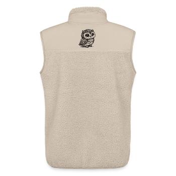 Mystic Owl – Black Animal Silhouette - Unisex Sherpa Gilet by Stanley/Stella - beige - Back - AI Model Male 178 light (178cm)