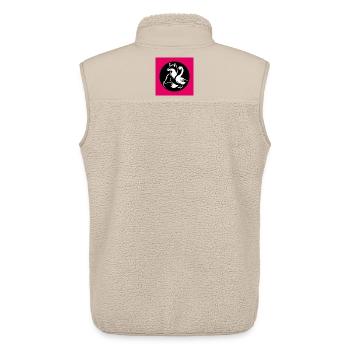 Renard et oie en amitié - Veste sans manches sherpa unisexe Stanley/Stella - beige - Dos - AI Model Male 178 light (178cm)