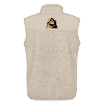 Woman with lion in starry sky - Unisex Sherpa Gilet by Stanley/Stella - beige - Back - AI Model Male 178 light (178cm)