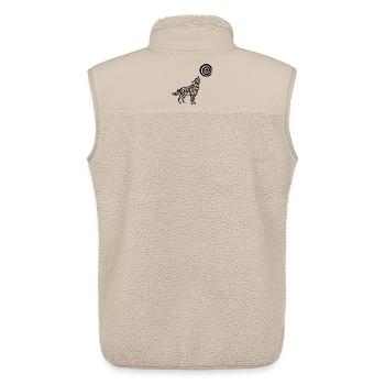 The Black Wolf and the Moon - Unisex Sherpa Gilet by Stanley/Stella - beige - Back - AI Model Male 178 light (178cm)