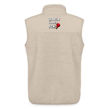 Pourquoi j’ai toujours .................... - Veste sans manches sherpa unisexe Stanley/Stella - beige - Dos - AI Model Male 178 light (178cm)