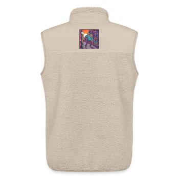 Youthful street style in graffiti street - Unisex Sherpa Gilet by Stanley/Stella - beige - Back - AI Model Male 178 light (178cm)