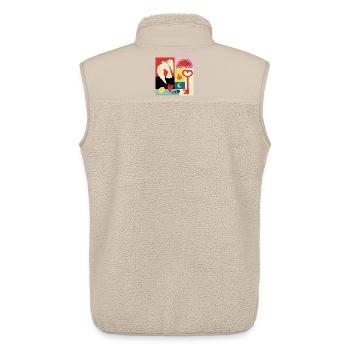 Tout sur la Palestine - Veste sans manches sherpa unisexe Stanley/Stella - beige - Dos - AI Model Male 178 light (178cm)