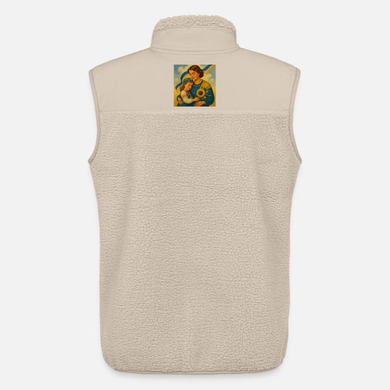 L’inquiétude d’une mère ukrainienne - Veste sans manches sherpa unisexe Stanley/Stella - beige
