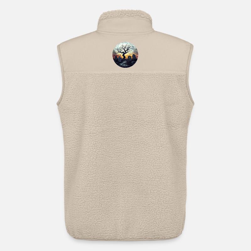 Spukiger Friedhof mit knorrigem Baum - Unisex Sherpaweste von Stanley/Stella - Beige