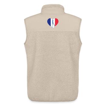 France Freediving Heart Flag - Unisex Sherpa Gilet by Stanley/Stella - beige - Back - AI Model Male 178 light (178cm)