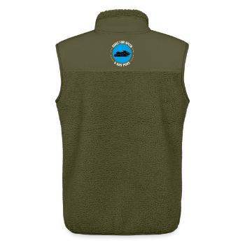 Jeu de mots amusant sur le jet ski conçu pour la vitesse - Veste sans manches sherpa unisexe Stanley/Stella - kaki - Dos - AI Model Male 178 light (178cm)