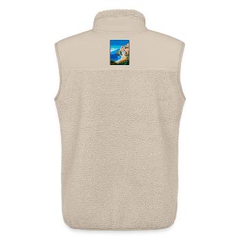 Taormina Italien Vintage-Reiseplakat Stadtbild WPA - Unisex Sherpaweste von Stanley/Stella - Beige - Hinten - AI Model Male 178 light (178cm)