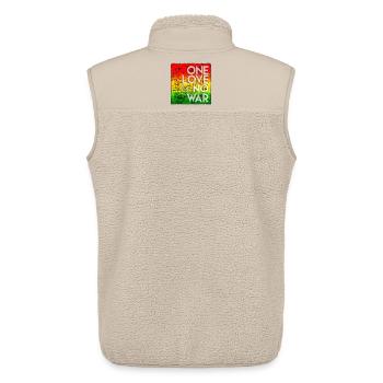 Déclaration de paix dans le design de l’arc-en-ciel - Veste sans manches sherpa unisexe Stanley/Stella - beige - Dos - AI Model Male 178 light (178cm)