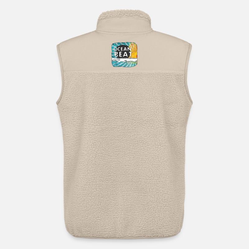 Conception de coucher de soleil océanique - Veste sans manches sherpa unisexe Stanley/Stella - beige