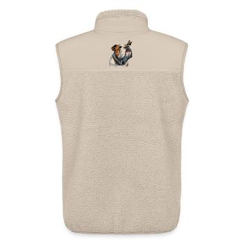 Englische Bulldogge und Schmetterling - Unisex Sherpaweste von Stanley/Stella - Beige - Hinten - AI Model Male 178 light (178cm)