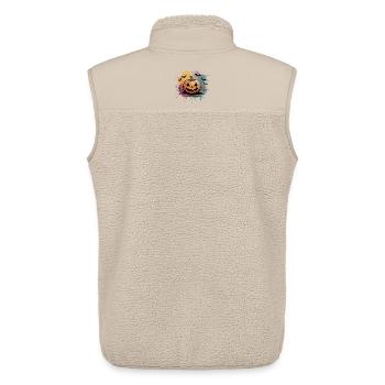 Halloween pumpkin lantern with face design - Unisex Sherpa Gilet by Stanley/Stella - beige - Back - AI Model Male 178 light (178cm)