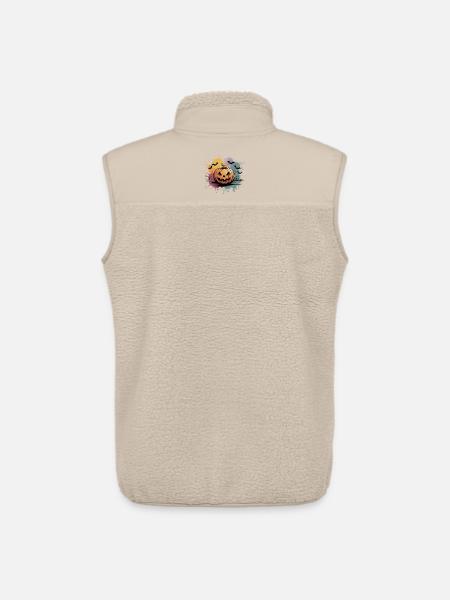 Halloween pumpkin lantern with face design - Unisex Sherpa Gilet by Stanley/Stella - beige