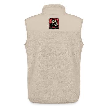 Zombie couple celebrating Christmas - Unisex Sherpa Gilet by Stanley/Stella - beige - Back - AI Model Male 178 light (178cm)