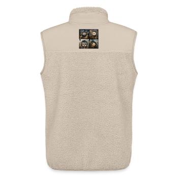 4 hérissons - Veste sans manches sherpa unisexe Stanley/Stella - beige - Dos - AI Model Male 178 light (178cm)