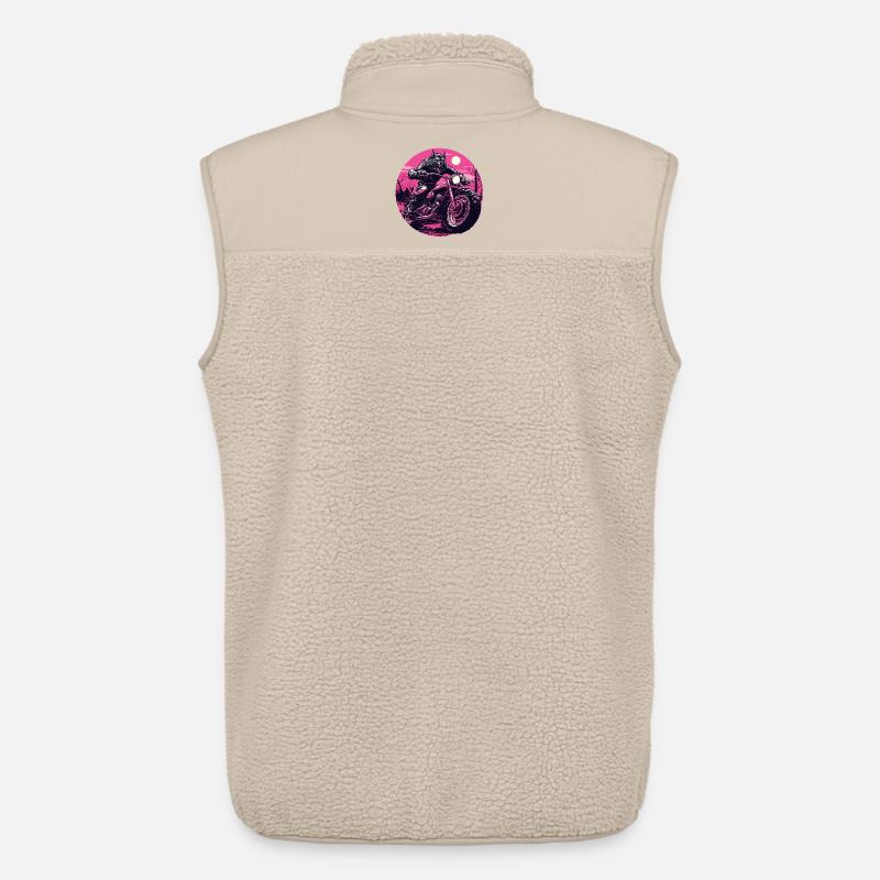 Werwolf auf Motorrad Neonpink - Unisex Sherpaweste von Stanley/Stella - Beige
