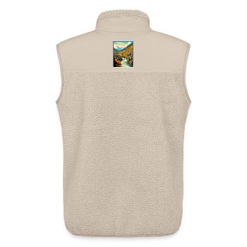 Sarajevo Bosnien Herbsttal Dorf Panorama - Unisex Sherpaweste von Stanley/Stella - Beige - Hinten - AI Model Male 178 light (178cm)