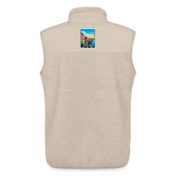 Galway Irland Lebendige Küstenstadt Sonnenuntergang Poster - Unisex Sherpaweste von Stanley/Stella - Beige - Hinten - AI Model Male 178 light (178cm)
