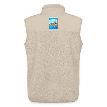 Saint-Sébastien, Espagne, Méditerranée, Harbour Vista - Veste sans manches sherpa unisexe Stanley/Stella - beige - Dos - AI Model Male 178 light (178cm)