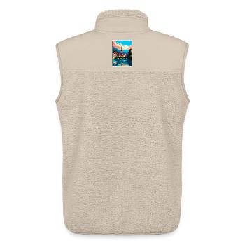 Thun Schweiz Alpine Riverside Stadtbild Poster - Unisex Sherpaweste von Stanley/Stella - Beige - Hinten - AI Model Male 178 light (178cm)