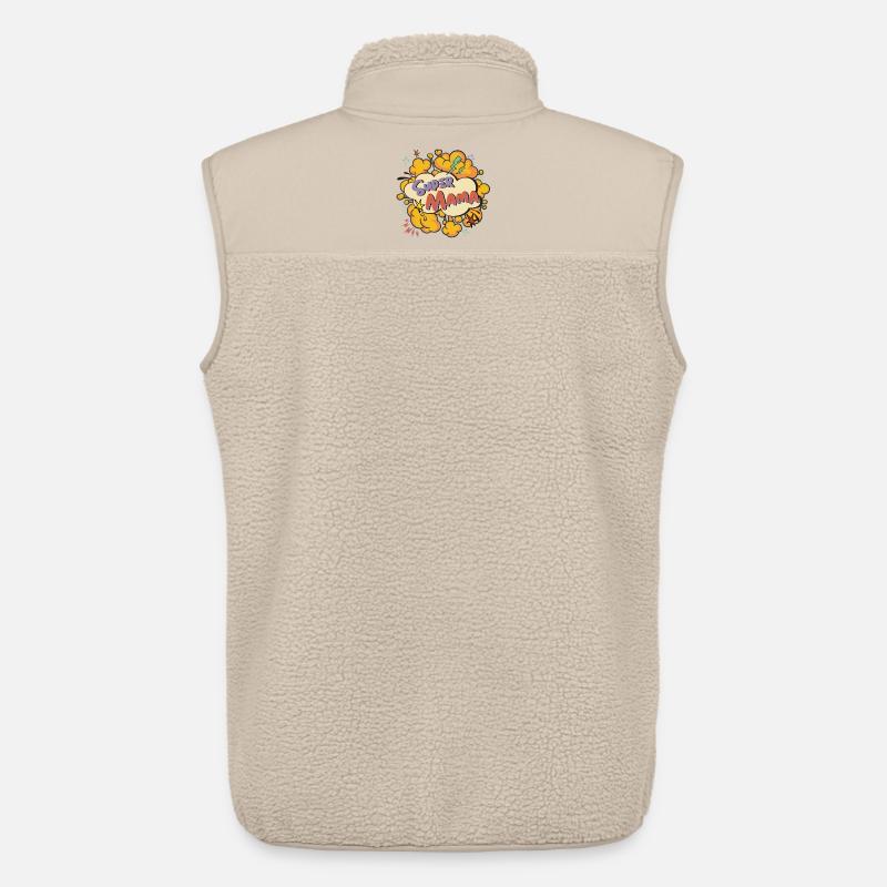 Super Mom Comic Explosion - Veste sans manches sherpa unisexe Stanley/Stella - beige