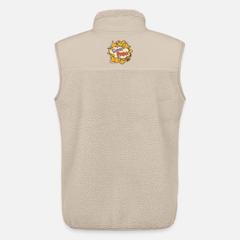 Super papa Comic Explosion - Veste sans manches sherpa unisexe Stanley/Stella - beige