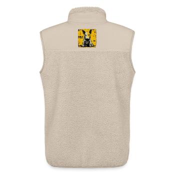 Bull Terrier Puppy - Unisex Sherpa Gilet by Stanley/Stella - beige - Back - AI Model Male 178 light (178cm)