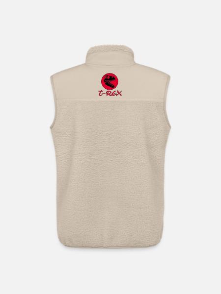 Tyrannosaurus Rex and Red Sun - Unisex Sherpa Gilet by Stanley/Stella - beige