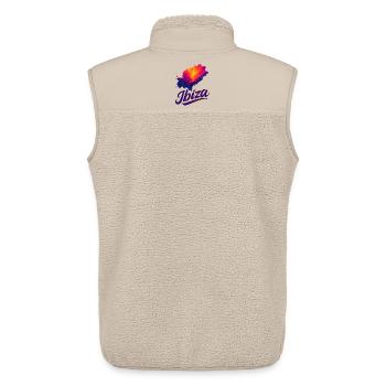 Ibiza Island Holiday Silhouette Summer Bachelor Party Gift - Unisex Sherpa Gilet by Stanley/Stella - beige - Back - AI Model Male 178 light (178cm)