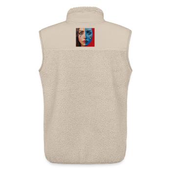 Cosmic Tears – Half Face Art Portrait - Unisex Sherpa Gilet by Stanley/Stella - beige - Back - AI Model Male 178 light (178cm)