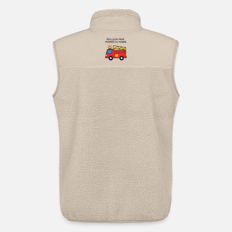 Bester Feuerwehrmann-Vater der Welt - Unisex Sherpaweste von Stanley/Stella - Beige
