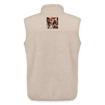 Les dalmatiens dans un jeu abstrait de couleurs - Veste sans manches sherpa unisexe Stanley/Stella - beige - Dos - AI Model Male 178 light (178cm)