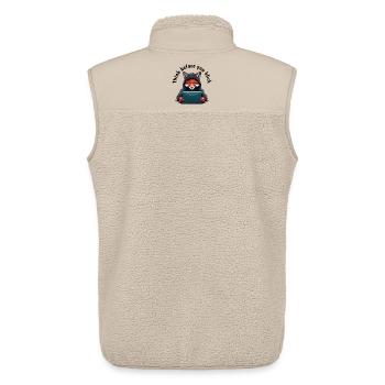 Denk nach bevor du klickst - Cyber Sicherheit - Unisex Sherpaweste von Stanley/Stella - Beige - Hinten - AI Model Male 178 light (178cm)