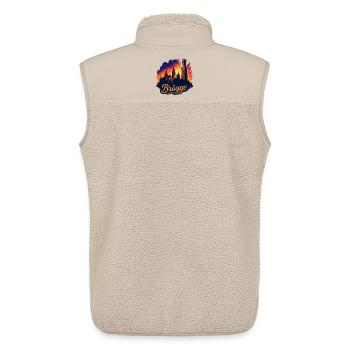 Brügge Stadt Belgien Sonnenuntergang Geschenk - Unisex Sherpaweste von Stanley/Stella - Beige - Hinten - AI Model Male 178 light (178cm)