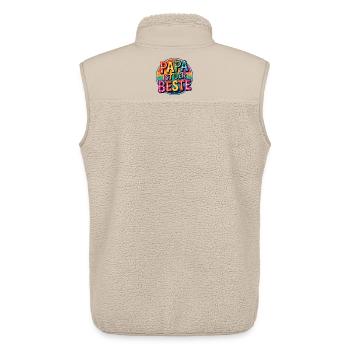 Papa Ist Der Beste – Bunt & Fröhlich - Unisex Sherpaweste von Stanley/Stella - Beige - Hinten - AI Model Male 178 light (178cm)