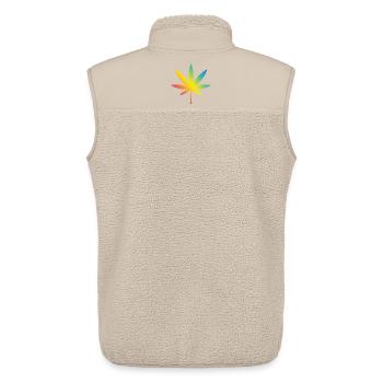 Cannabis / Marijuana / Hemp (Rainbow / History) - Unisex Sherpa Gilet by Stanley/Stella - beige - Back - AI Model Male 178 light (178cm)
