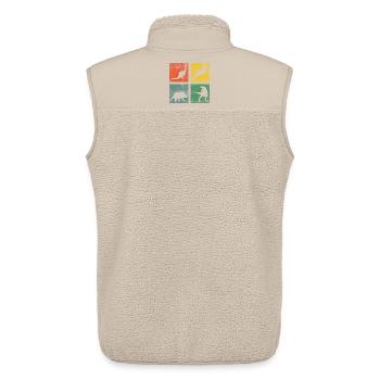 Dinosaur Dino Dinos Tyrannosaurus Triceratops - Unisex Sherpa Gilet by Stanley/Stella - beige - Back - AI Model Male 178 light (178cm)