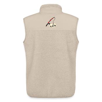 Angelrute Angeln Opa - Unisex Sherpaweste von Stanley/Stella - Beige - Hinten - AI Model Male 178 light (178cm)