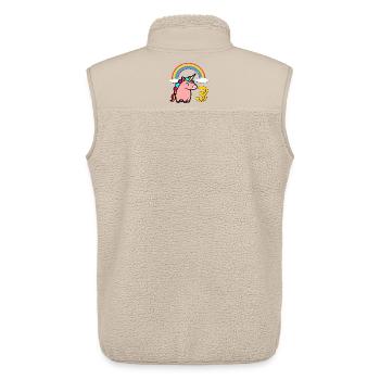 Einhorn Kindergeburtstag  - 3. Geburtstag - Unisex Sherpaweste von Stanley/Stella - Beige - Hinten - AI Model Male 178 light (178cm)