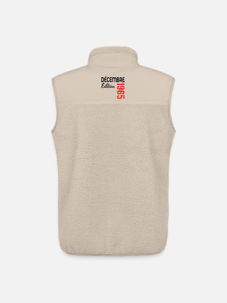 December 1965 Anniversary Edition - Unisex Sherpa Gilet by Stanley/Stella - beige